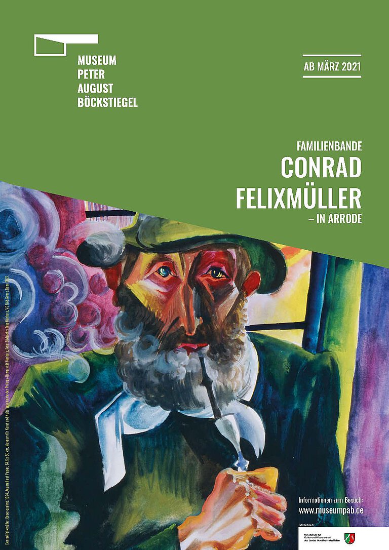 Plakat zur Ausstellung "Familienbande. Conrad Felixmüller - In Arrode", 2021