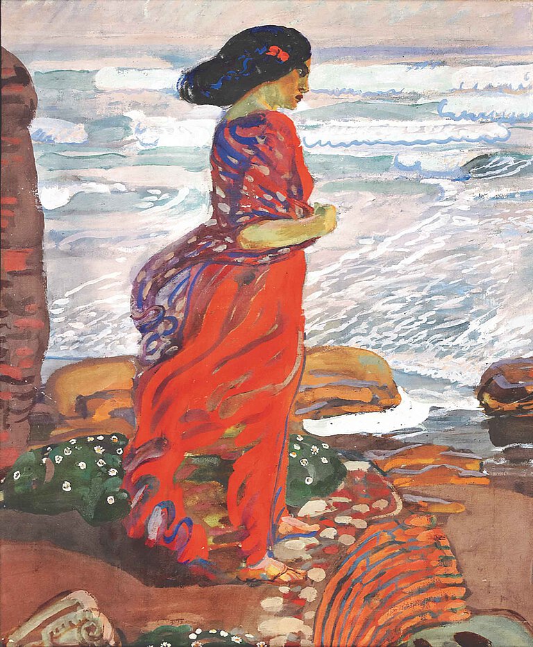 Erich Kuithan, Italienerin am Meer, um 1911