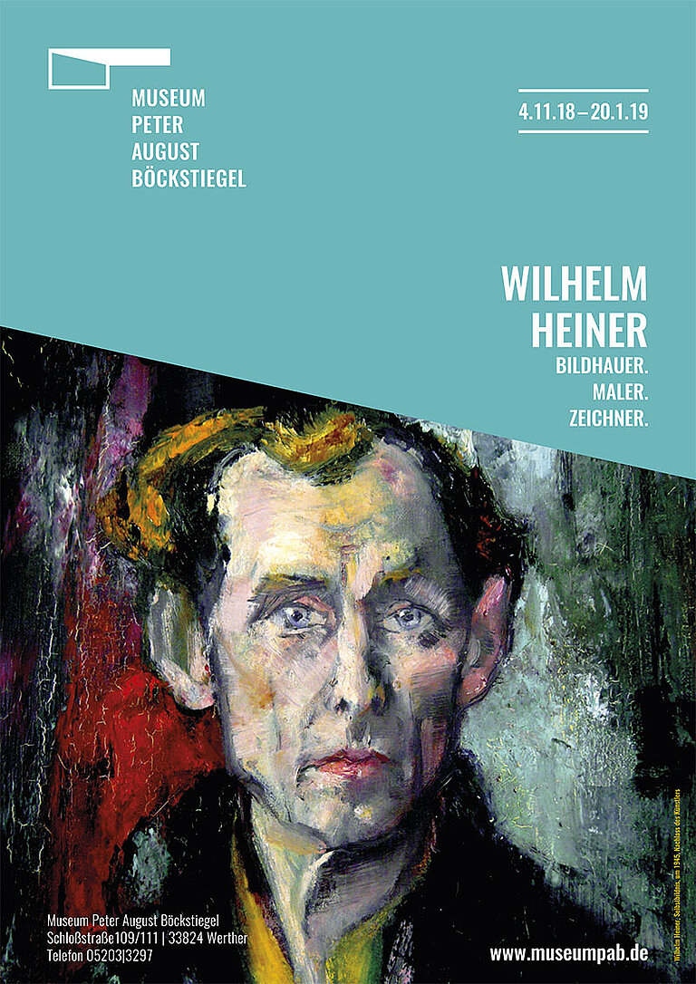 Ausstellungsplakat zu "Wilhelm Heiner. Bildhauer. Maler. Zeichner"
