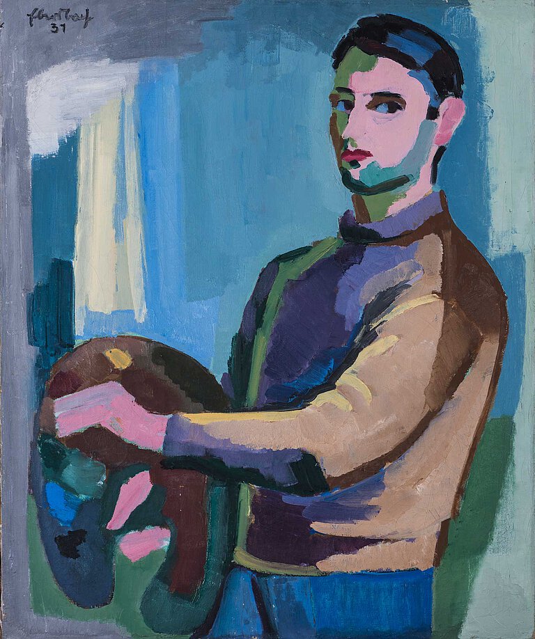 Herbert Ebersbach, Selbstbildnis mit Palette, 1931