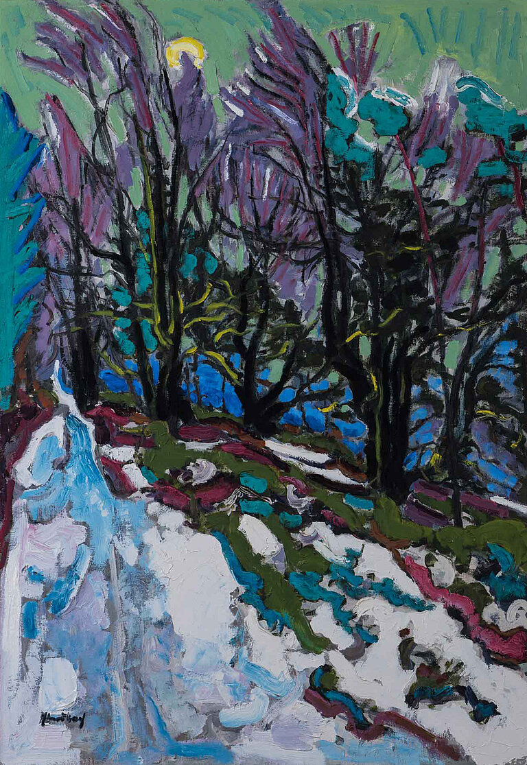 Herbert Ebersbach, Kammweg im Winter, 1952, Öl auf Leinwand