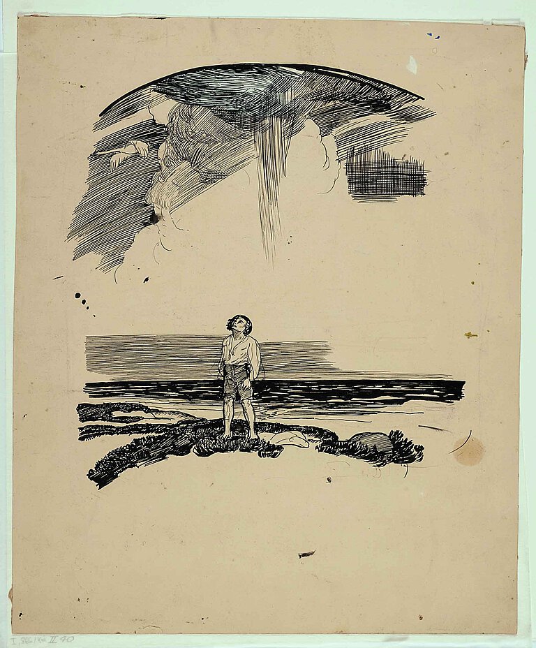 Erich Kuithan, Knabe am Meer (aus: Erinnerungen und Träume der Kindheit), um 1901