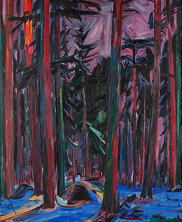 Peter August Böckstiegel, Mein Quartierswald im Osten, 1916, Öl auf Leinwand