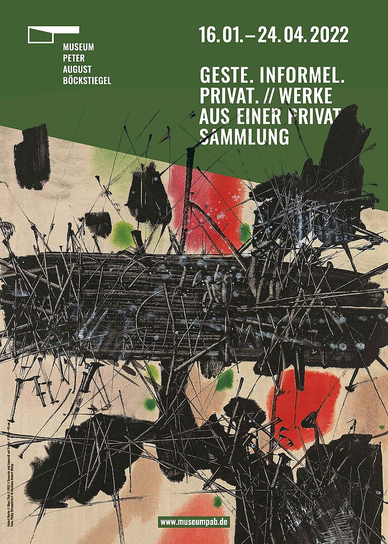 Plakat zur Ausstellung "Geste. Informel. Privat. Werke aus einer Privatsammlung", 2022