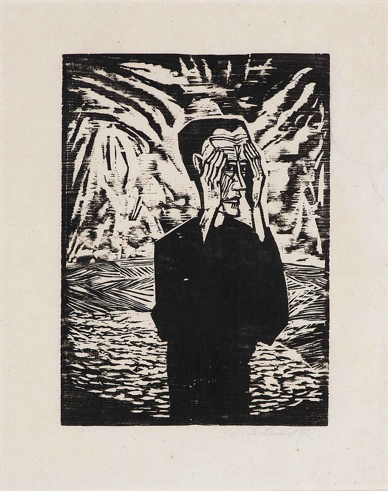 Erich Heckel, Mann in der Ebene, 1917