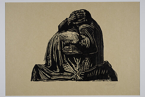 Käthe Kollwitz: Die Eltern (aus der Mappe „Krieg“), 1921