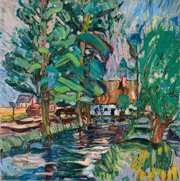 Peter August Böckstiegel: Mühle in Deppendorf, 1912