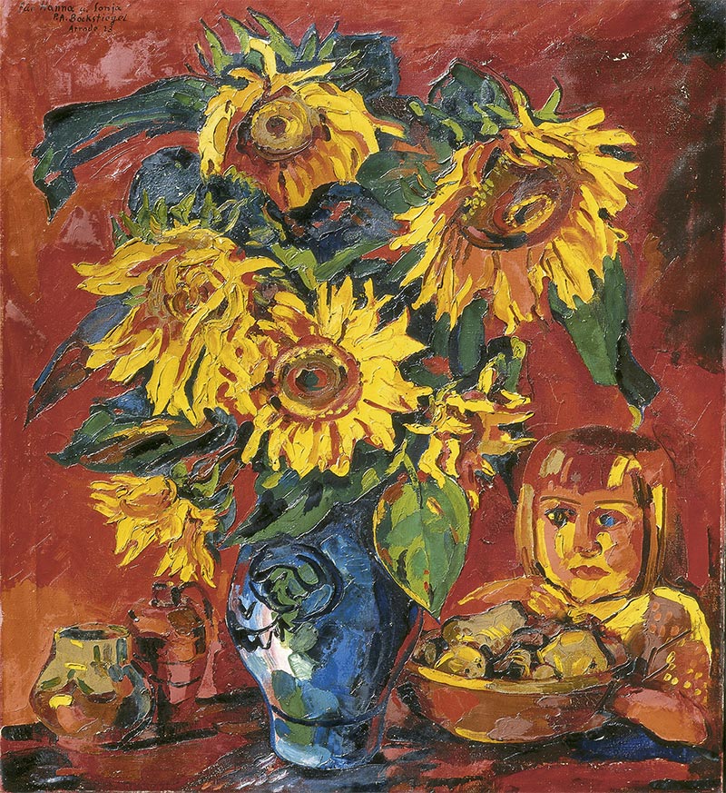 Sonja mit Sonnenblumen, 1923