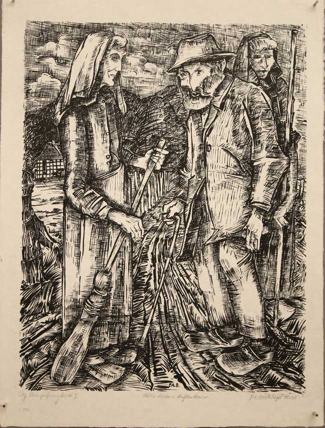 Peter August Böckstiegel: Meine Mutter mit Nachbar Bauer, 1937