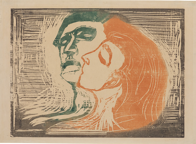 Edvard Munch: Kopf bei Kopf (Mann und Weib sich küssend), 1905